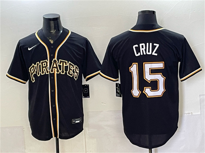 Men's Pittsburgh Pirates #15 Oneil Cruz 2026 Fashion Replica Black Out Stitched Baseball Jersey Men's Pittsburgh Pirates #15 Oneil Cruz 2026 Fashion Replica Black Out Stitched Baseball Jersey